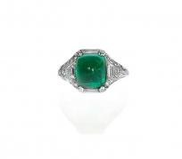 Cartier Cabochon Emerald \u0026 Diamond Ring 